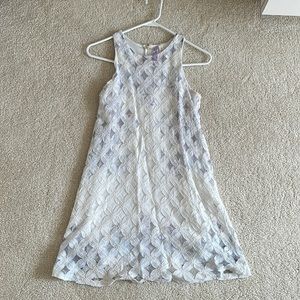 Purple and white dress